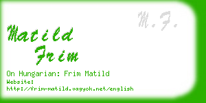 matild frim business card